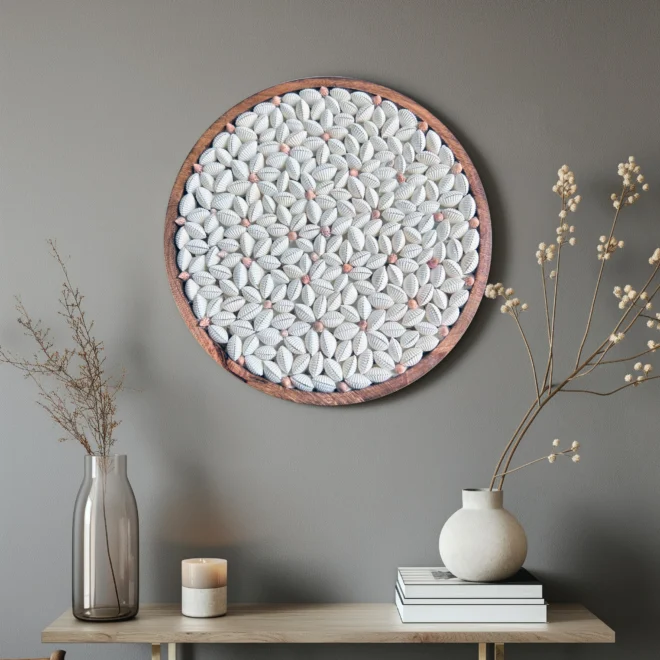 Moon Coral round shaped shell craft design